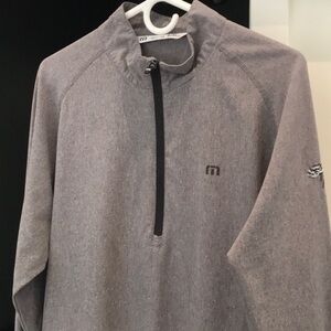 Travis Mathew Heather Gray Quarter-Zip Long Sleeve Torrey Pines Golf Pullover
